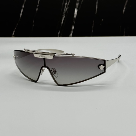 NEW VE2265 100011 VERSACE MOD 2265 1000/11 SILVER VE2265 1000/11 SUNGLASSES - Picture 6 of 16